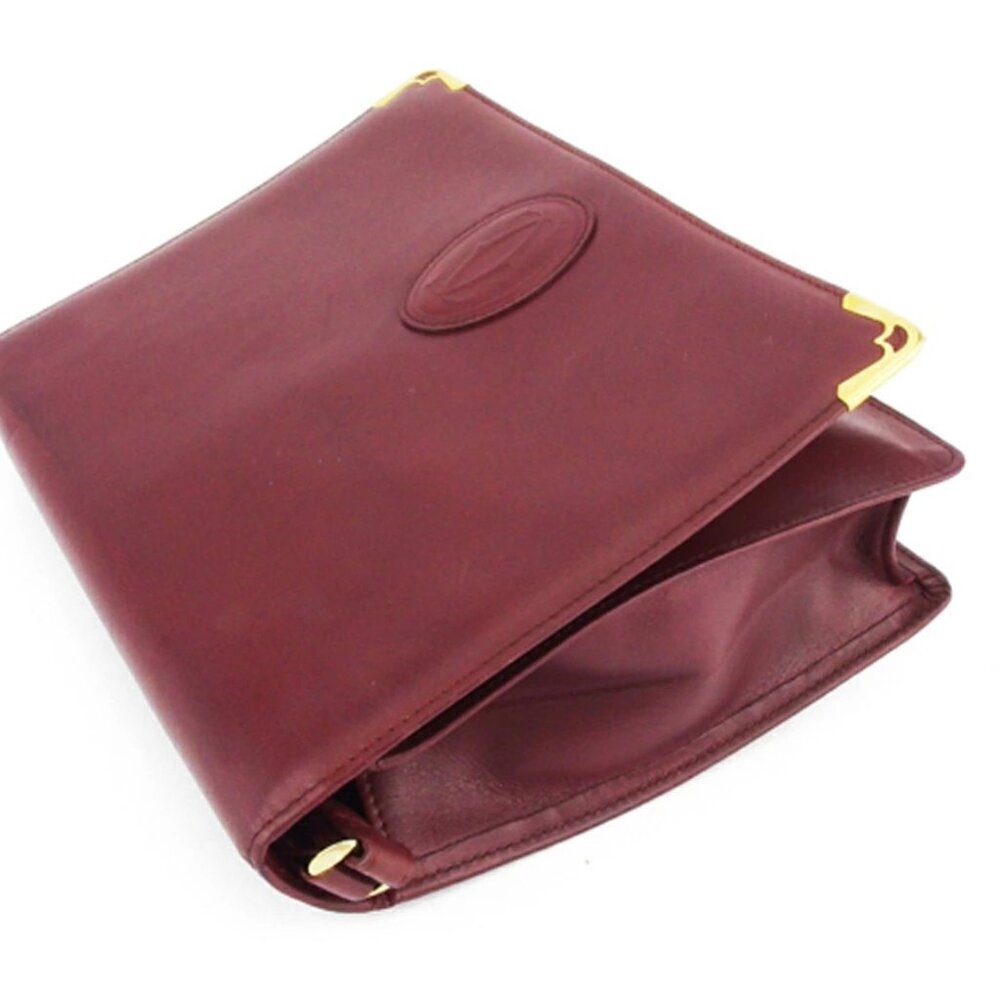 CARTIER Clutch bag Bordeaux gold Women Authentic secondhand